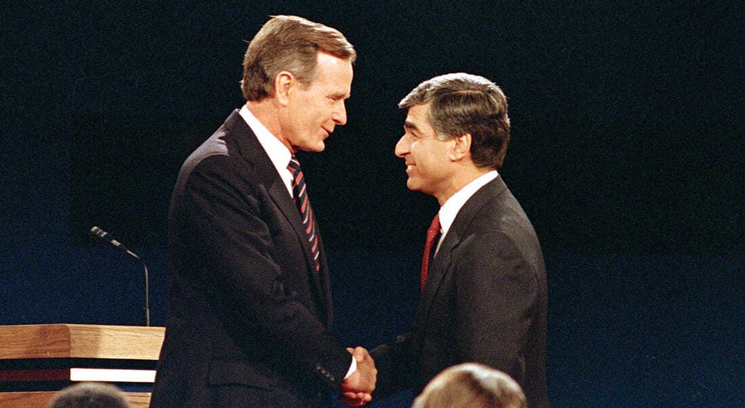 George Bush and Michael Dukakis